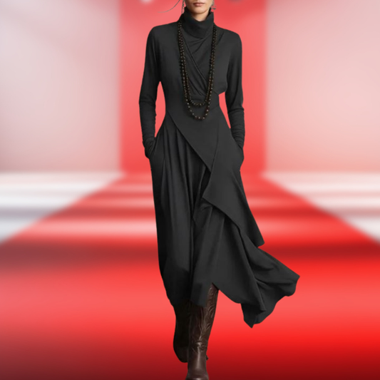 HYVALO | Skulpterad, elegant draperad klänning