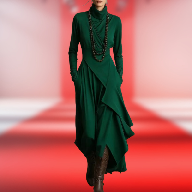 HYVALO | Skulpterad, elegant draperad klänning